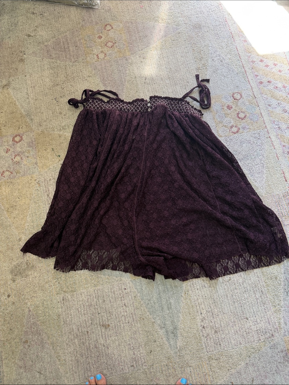 Free People Intimately Rule The World lace romper in a dark purple color. Large - Picture 7 of 7
